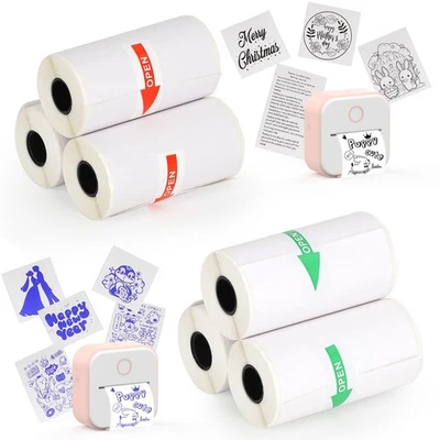 6 Rolls Mini Printer Sticker Paper for Phomemo T02/M02/M02X Print Pods, 53 * ...