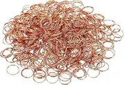 uxcell Mini Split Rings, 500 Pack 11mm/0.4" OD Split Circular Ring Stainless Steel Clip Ring for Fastening Chandelier Crystal Lamp Accessories, Rose Gold