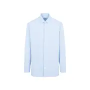 [Jil Sander] Jil Sander-Blue Cotton Monday A. M. Shirt-Uomo 42 COLLAR