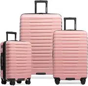 [U.S. Traveler] 2-Piece Hardside Spinner Luggage Set with Integrated USB Port and Power Bank Compartment