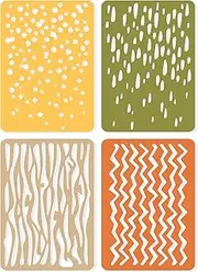 [Sizzix] Thinlits Die Set 4PK Infinite Doodles #2 | 666524 | Metal, Wafer-Thin Cutting Dies for Scrapbooking, Embossing, Journalling, Silver