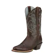 Ariat Women's Legend Brown Boots 9 Brown Oiled Rowdy Square Toe 11"Height C Wide