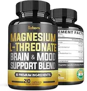 SATOOMI 210 Capsules - Magnesium L-Threonate Supplement with L-Theanine, Ashwagandha Root, Black Pepper & More - Special Formula for Immune System & Overall Health Support