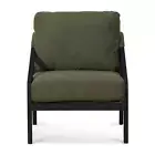 Roland Green Fabric Lounge Chair - Black Frame