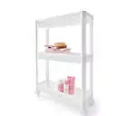 3 Tier Trolley on Wheels Kitchen Storage Cart Slim Bathroom Laundry Storage Rack