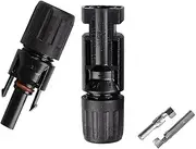 Daseeme 3 Pairs Mc4 Male/Female Double Rings Waterproof Joint Solar Panel Cable Connectors,Black