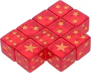 KICHOUSE Star Pattern Mini Dice Set 10pcs Resin Dice Blocks for Graduation Party Games