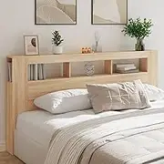 Bed Headboard LED, Beds Head Frame LED Headboard Sonoma Oak 200 cm Engineered Wood