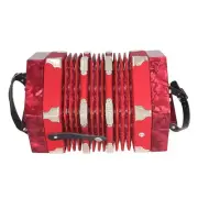 Pearl Red Scholer Concertina 20 Button Plus Made in East Germany Accordion
