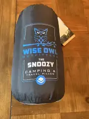 Wise Owl Camping Pillow & Cinch-Tie Storage Bag (“Snoozy” Model- NWT & Stickers)