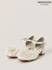 Monsoon Natural Corsage Satin Two Part Heels (H49264) | $65 - $74