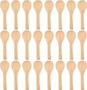 NINFE 50 Pieces Small Wooden Spoons Mini Nature Spoons Wood Honey Teaspoon Cooking Condiments Spoons for Kitchen (Light Brown)