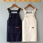 Canvas Sleeveless Apron Long Denim Apron Kitchen Chef Apron For Men Women