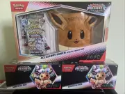 Pokemon Prismatic Evolutions Surprise Boxes Lot Of 2 & Prismatic Pouch Box