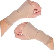 Healvian 1pair Carpal Tunnel Sleeve Compression Hand Brace Support for Tendonitis Comfortable Durable Wrist Sleeve for Daily Activities Skin Color One