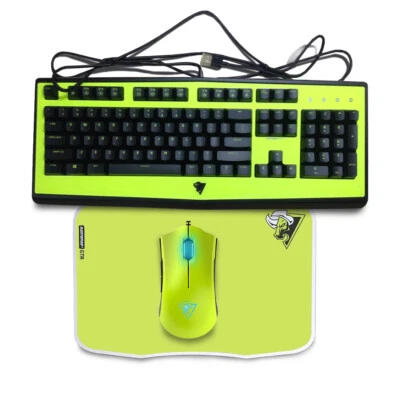 Rantopad Wired Gaming Mechanical Keyboard /Mouse/ Mousepad Bundle Yellow