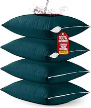 Utopia Bedding 4 Pack Waterproof Pillow Protectors with Zipper Standard Size (Teal), Bed Bug and Dust Mite Proof Pillow case Covers, Moisture Wicking Pillow Encasements 20 x 26 Inches