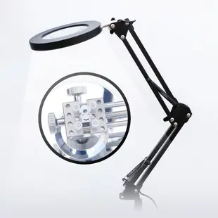 [从人] SHOCREX 台式放大鏡 夾式 LED 放大鏡檯燈 LED 夾燈 鋼彈 模型 作業 放大鏡 台燈