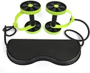 AIMALL Folding Ab Roller with Adjustable Resistance Bands and 5-Level Elastic Pull Rope, Rebound Push-Up Bar and EVA Twist Plate for Full Body Core Strength Training