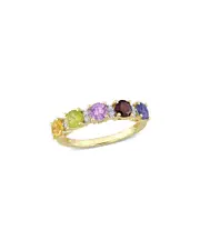 Rina Limor Silver 1.45 ct. tw. Gemstone Half-Eternity Ring