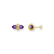 Buy Crystal stud earrings with imitation amethyst gold by Thomas Sabo online - THOMAS SABO Australia