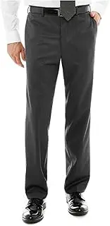 [Van Heusen] Mens Straight-Fit Flat-Front Suit Separates Pants, Black