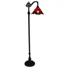 Red Edwardian Floor Lamp, Leadlight Stained Glass Benita H156cm.