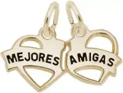 10K or 14K Gold Mejores Amigas Hearts Charm by Rembrandt
