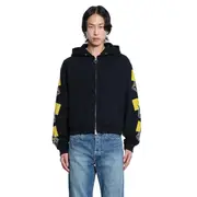 [KAPITAL] Fleece Zip-Up Gym Hoodie Black