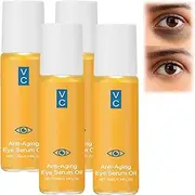 VC Lutein Eye Essence Oil with Rollerball - Anti-Wrinkle & Brightening Eye Serum, Reduces Dark Circles & Puffiness, Hydrating Firming for Under Eye Bags, Suitable for All Skin Types (4Pcs)