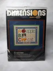 Vintage Dimensions Counted Cross Stitch Kit ABC Photo Frame Personalized Child