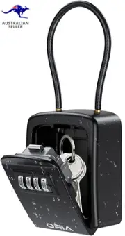 Key Lock Box 4-Digit Combination Lock Box Key Safe Lock Box with Removable