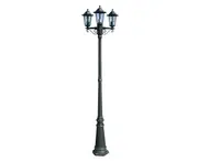 vidaXL Garden Light Post 3-arms 215 cm Dark Green/Black Aluminium