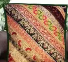 24" CHRISTMAS GIFT VINTAGE SARI SEQUIN ACCENT FLOOR THROW CUSHION PILLOW COVER