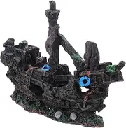Ipetboom Landscape Boat Sunken Ship Aquarium Ornament Betta Fish Tank Decorations Betta Fish Live Aquarium Boat Fish Tank hideouts Resin Crafts Lifelike Ship Craft Fish and Shrimp Modeling