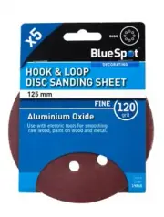 120 Grit Hook And Loop Sanding Discs Abrasive Pads Sheets 5 Pack