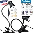 1/2PC Flexible Clamp Clip On LED Light Reading Table Desk Bed Bedside Night Lamp
