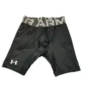 Under Armour Utility Slider w/Cup Shorts Boys Medium Black Compression HeatGear