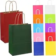MOBUTOFU 24pcs Box Colorful present Bags with Handles Lightweight and Portable present Tote for Parties Weddings Birthdays and Shopping for Candy Snacks and Presents