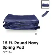 Skywalker Trampolines Round Spring Pad, 15', Navy Blue