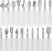SPTA 10Pc HSS Router Carbide Engraving Bits & 10Pcs Router Bit 1/8"(3mm) Shank for Rotary Tools for DIY Woodworking, Carving, Engraving, Drilling