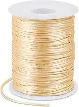 1.5mm Nylon Cord 328 Feet Satin Cord Nylon String for Bracelets, Bracelet Thread Bead String for Jewelry Making, Necklace, Chinese Knotting, Beading, DIY Crafts (Beige)