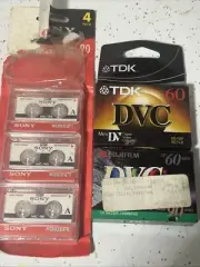 SONY (3) FUJIFILM (1)and TDK (1)60 min ans.mach./dictation microcassettes NEW A1