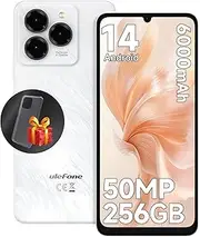 Ulefone Note 20 Pro Unlocked Smartphone, Android 14 OS 256GB ROM 1TB Extension, 6.75” HD+ 90Hz Screen 6000mAh Battery Cell Phone, 50MP Main Camera, 4G Dual SIM Phone, Widevine L1 Certified - White