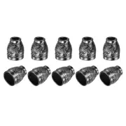 10Pcs 4.8mm Metal Bell Stopper Conical Cord Ends Lock Fastener Stopper Dark Gray