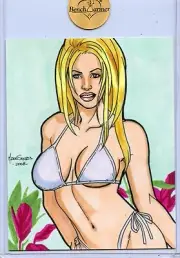 2007 BENCHWARMER BUFFY TYLER JUMBO SKETCH CARD BY MARK DOS SANTOS