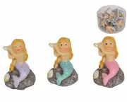 24x Mini Craft Mermaid Rock Miniature Figurine Home Cake Ocean Decoration Party