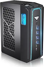 Kinupute Mini Gaming PC, Liquid-Cooled PC i9-14900F 24 Cores, Win-11 Pro, 64G DDR5, 4T M.2 PCIE4.0 SSD, Desktop Computer with GeForce RTX4070 12G, Four Display, 8K@60Hz Outputs, Dual LAN, WiFi7/BT5.4