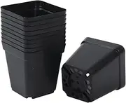 Plastic Plant Pot Small Plant Pots Seedling Pots Square Nursery Pots Flower Planter Container for Fruit Vegetable Black 50Pcs 2.17 Inch