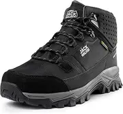 [Jack Walker] Men's Walking Boots - Genuine Suede Leather & Durable Upper Mesh Material with Memory Foam Insole, Hydroguard Waterproof, Lightweight, Breathable Trekking & Hiking Footwear JW3007